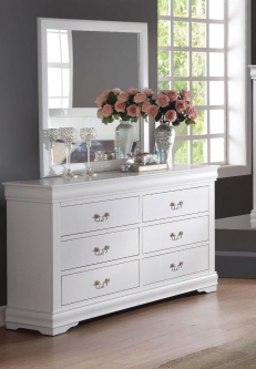 Louis Philippe Dresser & Mirror (Multiple Colors Available)
